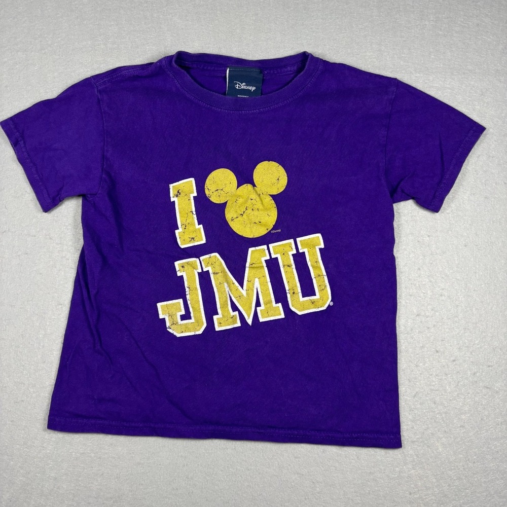 James Madison Univevrsirty Youth Size XS T-shirt Purple Tee JMU Dukes